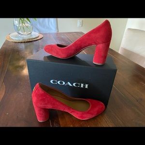 Coach Georgina Red Suede Pump Size 7.5